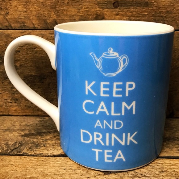 Keep Calm and Drink Tea Blue Mug – Kent Pottery - Picture 3 of 6